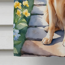 Load image into Gallery viewer, Golden Retriever Spring Path House Flag