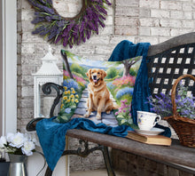 Load image into Gallery viewer, Golden Retriever Spring Path Throw Pillow