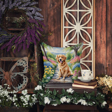Load image into Gallery viewer, Golden Retriever Spring Path Throw Pillow