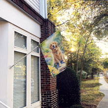 Load image into Gallery viewer, Golden Retriever Spring Path House Flag