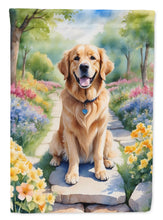 Load image into Gallery viewer, Golden Retriever Spring Path Garden Flag  – Dog-Themed Floral Outdoor Decor