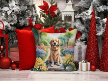 Load image into Gallery viewer, Golden Retriever Spring Path Throw Pillow - 14x14 Decorative Pillow – Art for Your Home &amp; Patio