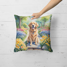 Load image into Gallery viewer, Golden Retriever Spring Path Throw Pillow