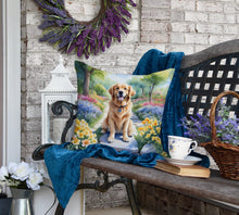 Load image into Gallery viewer, Golden Retriever Spring Path Throw Pillow