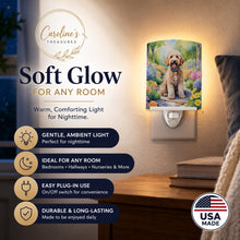 Load image into Gallery viewer, Goldendoodle Spring Path Ceramic Night Light Compact, UL-Certified, Ideal for Bedroom, Bathroom, Nursery, Hallway, Kitchen, 6x4x3, Multicolor
