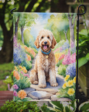 Load image into Gallery viewer, Goldendoodle Spring Path Garden Flag  – Dog-Themed Floral Outdoor Decor