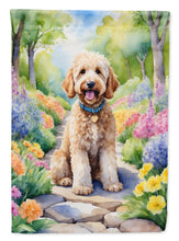 Load image into Gallery viewer, Goldendoodle Spring Path Garden Flag  – Dog-Themed Floral Outdoor Decor