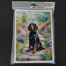 Load image into Gallery viewer, Gordon Setter Spring Path Greeting Cards - Blank Note Cards – 8-Pack of Artist-Designed Cards with Envelopes