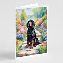 Load image into Gallery viewer, Gordon Setter Spring Path Greeting Cards - Blank Note Cards – 8-Pack of Artist-Designed Cards with Envelopes