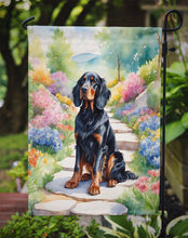 Load image into Gallery viewer, Gordon Setter Spring Path Garden Flag  – Dog-Themed Floral Outdoor Decor