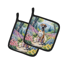 Load image into Gallery viewer, Great Dane Spring Path Pot Holders - Set of 2 Decorative Kitchen Helpers | Made in the USA