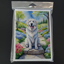 Load image into Gallery viewer, Great Pyrenees Spring Path Greeting Cards - Blank Note Cards – 8-Pack of Artist-Designed Cards with Envelopes