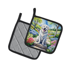 Load image into Gallery viewer, Great Pyrenees Spring Path Pot Holders - Set of 2 Decorative Kitchen Helpers | Made in the USA