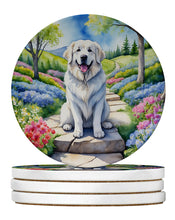 Load image into Gallery viewer, Great Pyrenees Spring Path Large Sandstone Coasters Pack of 4