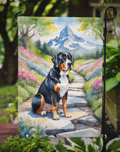 Load image into Gallery viewer, Greater Swiss Mountain Dog Spring Path Garden Flag  – Dog-Themed Floral Outdoor Decor