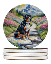 Load image into Gallery viewer, Greater Swiss Mountain Dog Spring Path Large Sandstone Coasters Pack of 4
