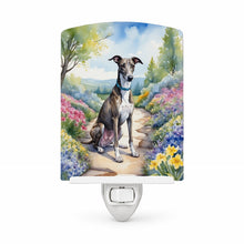 Load image into Gallery viewer, Greyhound Spring Path Ceramic Night Light Compact, UL-Certified, Ideal for Bedroom, Bathroom, Nursery, Hallway, Kitchen, 6x4x3, Multicolor