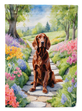 Load image into Gallery viewer, Irish Setter Spring Path Garden Flag  – Dog-Themed Floral Outdoor Decor