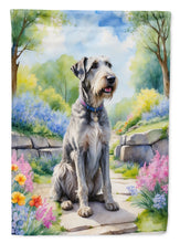 Load image into Gallery viewer, Irish Wolfhound Spring Path House Flag
