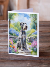 Load image into Gallery viewer, Irish Wolfhound Spring Path Greeting Cards - Blank Note Cards – 8-Pack of Artist-Designed Cards with Envelopes