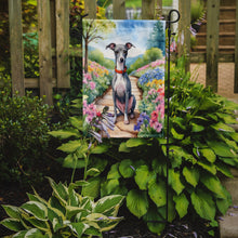 Load image into Gallery viewer, Italian Greyhound Spring Path Garden Flag  – Dog-Themed Floral Outdoor Decor