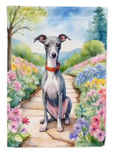 Load image into Gallery viewer, Italian Greyhound Spring Path Garden Flag  – Dog-Themed Floral Outdoor Decor