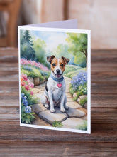Load image into Gallery viewer, Jack Russell Terrier Spring Path Greeting Cards - Blank Note Cards – 8-Pack of Artist-Designed Cards with Envelopes