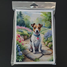 Load image into Gallery viewer, Jack Russell Terrier Spring Path Greeting Cards - Blank Note Cards – 8-Pack of Artist-Designed Cards with Envelopes