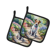 Load image into Gallery viewer, Jack Russell Terrier Spring Path Pot Holders - Set of 2 Decorative Kitchen Helpers | Made in the USA