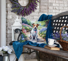 Load image into Gallery viewer, Jack Russell Terrier Spring Path Throw Pillow