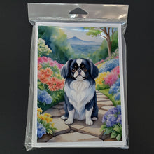Load image into Gallery viewer, Japanese Chin Spring Path Greeting Cards - Blank Note Cards – 8-Pack of Artist-Designed Cards with Envelopes