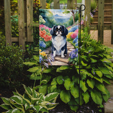 Load image into Gallery viewer, Japanese Chin Spring Path Garden Flag  – Dog-Themed Floral Outdoor Decor