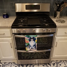 Load image into Gallery viewer, Japanese Chin Spring Path Kitchen Towel