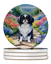 Load image into Gallery viewer, Japanese Chin Spring Path Large Sandstone Coasters Pack of 4
