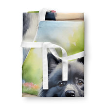 Load image into Gallery viewer, Keeshond Spring Path Apron – Artist-Designed Kitchen, BBQ &amp; Craft Apron
