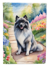 Load image into Gallery viewer, Keeshond Spring Path House Flag