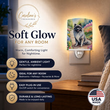 Load image into Gallery viewer, Keeshond Spring Path Ceramic Night Light Compact, UL-Certified, Ideal for Bedroom, Bathroom, Nursery, Hallway, Kitchen, 6x4x3, Multicolor