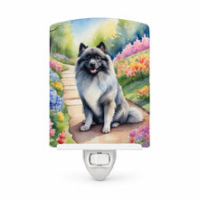 Load image into Gallery viewer, Keeshond Spring Path Ceramic Night Light Compact, UL-Certified, Ideal for Bedroom, Bathroom, Nursery, Hallway, Kitchen, 6x4x3, Multicolor