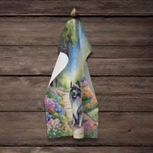 Load image into Gallery viewer, Keeshond Spring Path Kitchen Towel