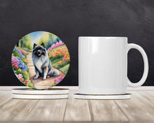 Load image into Gallery viewer, Keeshond Spring Path Large Sandstone Coasters Pack of 4