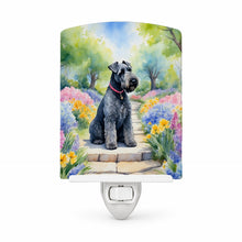 Load image into Gallery viewer, Kerry Blue Terrier Spring Path Ceramic Night Light Compact, UL-Certified, Ideal for Bedroom, Bathroom, Nursery, Hallway, Kitchen, 6x4x3, Multicolor