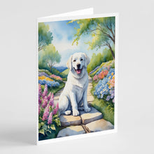 Load image into Gallery viewer, Kuvasz Spring Path Greeting Cards - Blank Note Cards – 8-Pack of Artist-Designed Cards with Envelopes