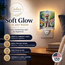Load image into Gallery viewer, Labradoodle Spring Path Ceramic Night Light Compact, UL-Certified, Ideal for Bedroom, Bathroom, Nursery, Hallway, Kitchen, 6x4x3, Multicolor