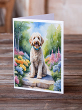 Load image into Gallery viewer, Labradoodle Spring Path Greeting Cards - Blank Note Cards – 8-Pack of Artist-Designed Cards with Envelopes