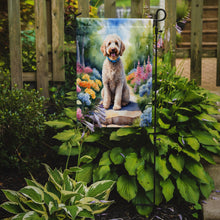 Load image into Gallery viewer, Labradoodle Spring Path Garden Flag  – Dog-Themed Floral Outdoor Decor