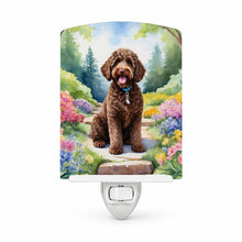 Load image into Gallery viewer, Labradoodle Spring Path Ceramic Night Light Compact, UL-Certified, Ideal for Bedroom, Bathroom, Nursery, Hallway, Kitchen, 6x4x3, Multicolor