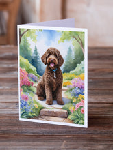 Load image into Gallery viewer, Labradoodle Spring Path Greeting Cards - Blank Note Cards – 8-Pack of Artist-Designed Cards with Envelopes