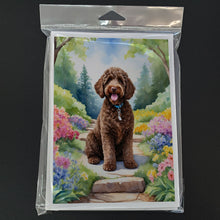 Load image into Gallery viewer, Labradoodle Spring Path Greeting Cards - Blank Note Cards – 8-Pack of Artist-Designed Cards with Envelopes