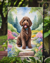 Load image into Gallery viewer, Labradoodle Spring Path Garden Flag  – Dog-Themed Floral Outdoor Decor