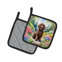 Load image into Gallery viewer, Labradoodle Spring Path Pot Holders - Set of 2 Decorative Kitchen Helpers | Made in the USA